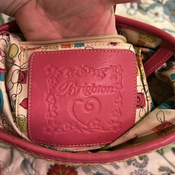 Brighton Tan and Pink Woven Crossbody Bag - Picture 15 of 16